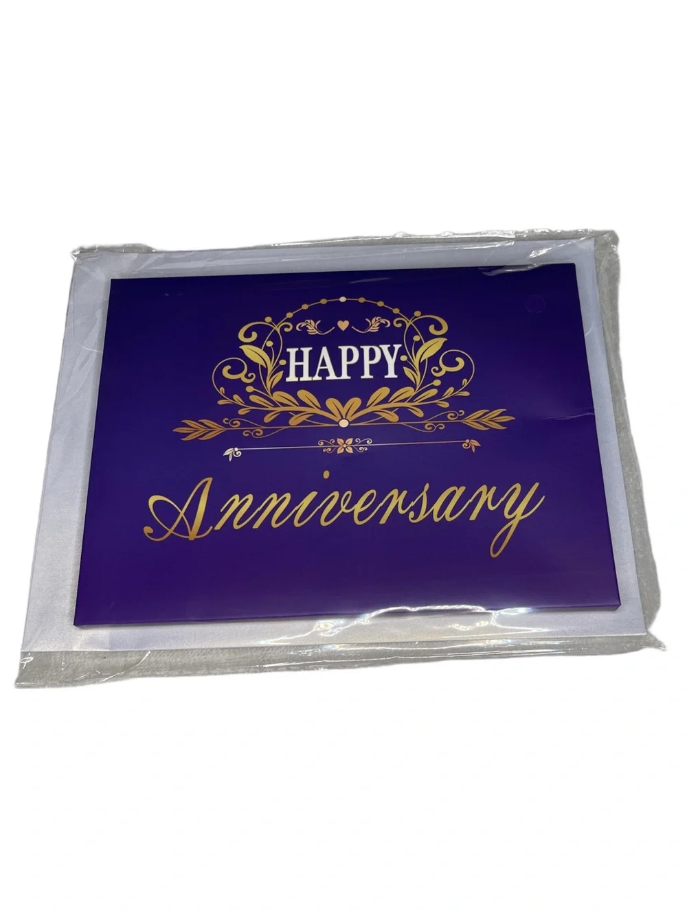 Anniversary Musical Pop-Up Purple Gold Card